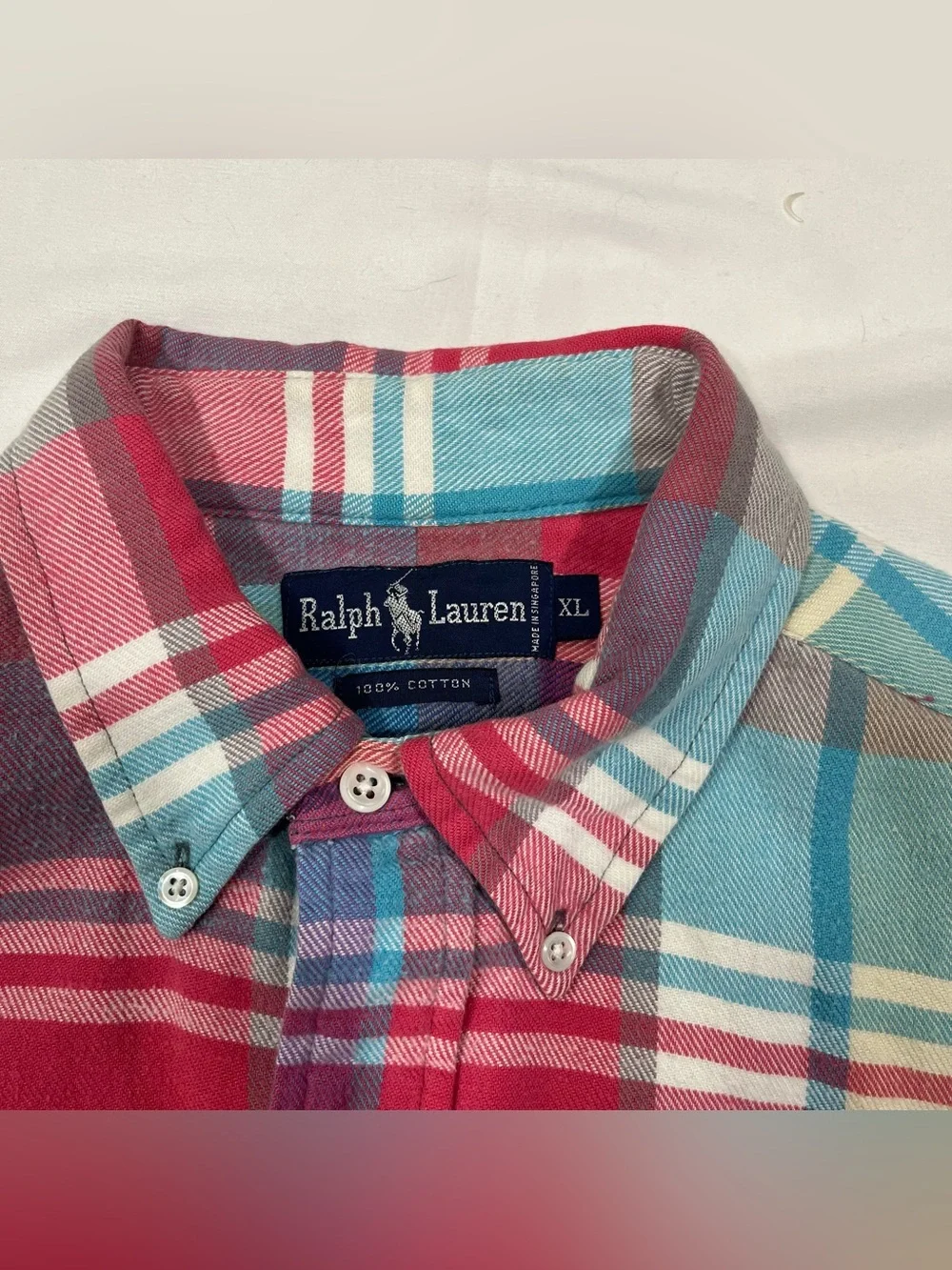 Vintage Polo Ralph Lauren Men’s Plaid Long Sleeve Button Down Shirt XL